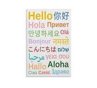 RNUMLIGH Hello Around the World Poster Ways to Say in Different Languages Multilingual Wall-Art for Global Classroom and Office Decor(Unframed,12x18inch(30x45cm))