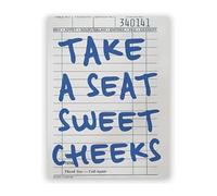 RNUMLIGH Hello Sweet Cheeks Funny Sign, Blue Bathroom Poster for Women, Sarcastic Wall-Art for Restroom & Home(Framed,08x12inch(20x30cm))