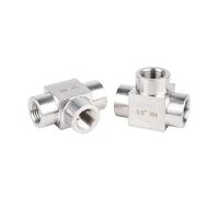RNUMLIGH High Pressure M8 10 12 14 16 18 20 22 Metric Female tee 3 Way Splitter Mainfold Block 304 Stainless Steel Pipe Fitting Connector (1l4-1l8-1l4 BSP)