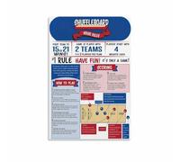 RNUMLIGH How to Play Shuffleboard Poster Rules and Scoring Guide Canvas Wall-Art for Game Room Pub Decor or Home Bar(Unframed,16x24inch(40x60cm))
