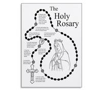 RNUMLIGH How to Pray the Rosary Poster Catholic Devotional Art and Step by Prayer Guide(Framed,16x24inch(40x60cm))