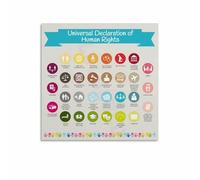 RNUMLIGH Human Rights Educational Poster Declaration Canvas Wall-Art for Classroom Library and Social Justice Decor(Unframed,16x24inch(40x60cm))