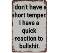 RNUMLIGH I Dont Have A Short Lived Personality Sarcastic Metal Tin Sign for Home Wall-Art Office Bar (8 X 12 in)