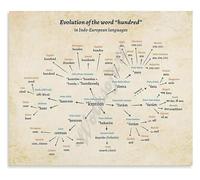 RNUMLIGH Indo European Origin Poster World Language Tree History Aesthetic Print on Metal Tin Sign Wall Decor(Framed,16x24inch(40x60cm))