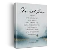 RNUMLIGH Inspirational Bible Verse Canvas Isaiah 41 10 Do Not Fear Wall-Art Print for Christian Home Office Church(Framed,08x12inch(20x30cm))
