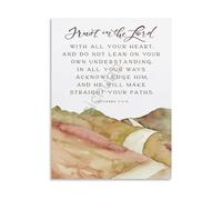 RNUMLIGH Inspirational Bible Verse Poster Proverbs 3 5 6 Trust In The Lord Vintage Print For Home Office And Church Decor(Unframed,12x18inch(30x45cm))