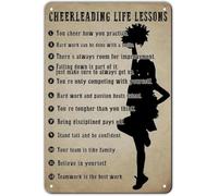 RNUMLIGH Inspirational Cheerleader Wall Decor Metal Sign Cheerleading Gifts for Women Athletes Coach Living Room Girls Playroom Bedroom Gym 8 X 12 in