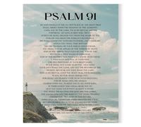 RNUMLIGH Inspirational Psalm 91 Poster Scripture Art Print for Living Room Bedroom Wall Decor Gods Word for Daily Encouragement(Unframed,08x12inch(20x30cm))