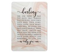 RNUMLIGH Inspirational Quote Metal Sign Darling The One Thing You Have That Nobody Else Has Is Gift For Daughter Girls Room Wall-Art 8 X 12 inch