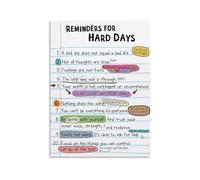 RNUMLIGH Inspirational Quotes Canvas Print Reminders for Hard Days Wall-Art Poster for Bedroom Living Room Decor Uplifting Home Gift Idea(Framed,16x24inch(40x60cm))