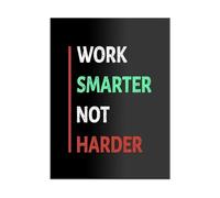 RNUMLIGH Inspirational Quotes for Teens Entrepreneur Motivational Canvas Wall-Art Poster Bedroom Home Decor Work Smart(Framed,08x12inch(20x30cm))