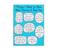 RNUMLIGH Inspirational Wall-Art Canvas Print Supportive Quotes for Bad Days Poster Uplifting Home Decor Bedroom Office Mindfulness(Unframed,16x24inch(40x60cm))