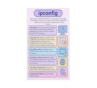 RNUMLIGH IT Office Decor Poster IPConfig Troubleshooting Command Reference Canvas Wall-Art for Tech Support Network Admin Home Cheat Sheet Visual Guide(Framed,08x12inch(20x30cm))