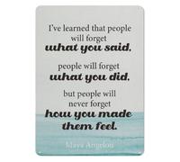 RNUMLIGH Ive Learned That People Will Forget What You Said Maya Angelou Quote Inspirational Metal Tin Plaque Home Living Room Wall-Art 8 X 12 inch