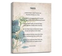 RNUMLIGH Joyce Kilmer Trees Poem Vintage Canvas Wall-Art Print But Only God Can Make A Tree Kitchen Living Room(Unframed,12x18inch(30x45cm))