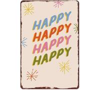 RNUMLIGH Joyful Retro Metal Sign Vintage Aluminum Wall-Art for Home Decor Cafe Bar Dining Room (8 X 12 in)