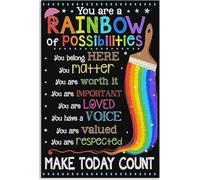 RNUMLIGH Joyful You Are A Rainbow Of Possibilities Weathered Metal Plaque For Graduation Gift Present Retirement Party 8 X 12 inch
