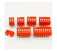 RNUMLIGH Kit de interruptores Dip 35 Piezas/Lote en Caja, 1, 2, 3, 4, 5, 6 y 8 vías,54 mm, presión Rojos, Juego combinación Piezas Cada uno