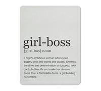 RNUMLIGH Lady Boss Saying on Retro Metal Sign Empowering Wall-Art for Study Room Office Decor (8 X 12 in)