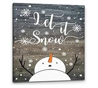RNUMLIGH Let It Snow Christmas Wall-Art Snowman Winter Decor Canvas Painting for Kitchen Farmhouse Indoor(Unframed,08x12inch(20x30cm))