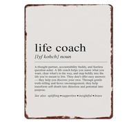 RNUMLIGH Life Coach Definition Inspirational Quote Metal Sign Vintage Wall-Art for Home Office Coaching Room 8 X 12 in
