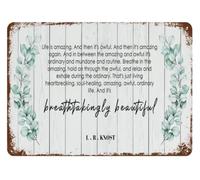 RNUMLIGH Life Is Amazing And Then It Is Awful Funny Metal Sign Relatable Wall Decor Plaque For Kitchen Bedroom Living Room Garage 8 X 12 inch