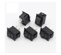 RNUMLIGH Lote de 5 interruptores pulsadores Negros 6 A a 10 A, 110 V y 250, KCD1, 2 Pines, con Interruptor basculante Encendido Apagado a presión, 21 mm x 15, Color Negro