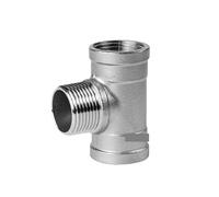 RNUMLIGH Male+Female+Male Threaded 3 Way tee T Pipe Fitting 1/4" 3/8” 1/2" 3/4" 1" 1-1/2 Threaded SS304 Stainless Steel Multifunction (Female-Male-Female,G3l8 BSP DN10)