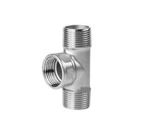 RNUMLIGH Male+Female+Male Threaded 3 Way tee T Pipe Fitting 1/4" 3/8” 1/2" 3/4" 1" 1-1/2 Threaded SS304 Stainless Steel Multifunction (Male-Female-Male,G1l2 BSP DN15)