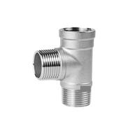 RNUMLIGH Male+Female+Male Threaded 3 Way tee T Pipe Fitting 1/4" 3/8” 1/2" 3/4" 1" 1-1/2 Threaded SS304 Stainless Steel Multifunction (Male-Male-Female,G1l2 BSP DN15)