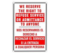 RNUMLIGH Man Cave Bar Sign We Reserve The Right To Refuse Service Vintage Retro Tin Metal Art Wall Decor for Home Cafe Restaurant Office 8 X 12 inch