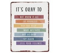 RNUMLIGH Mental Health Awareness Inspirational Tin Sign Decor 12x8 Inch