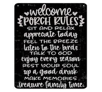 RNUMLIGH Metal Sign Country Welcome Vintage Tin for Porch Patio Farmhouse Garden Outdoor Home Wall Decor 8 X 12 inch