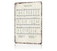 RNUMLIGH Metal Sign Hymn Amazing Grace School Tin Panel For Laundry Room Balcony Wall 8 X 12 inch