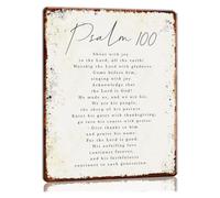 RNUMLIGH Metal Signs Psalm 100 Wall-Art Shout with Joy To The Lord Pictures for Bathroom Vertical Decor for Bedroom Poster Decorative Modern Printing
