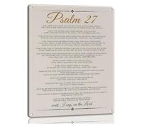 RNUMLIGH Metal Tin Sign Psalm 27 Poster Wall-Art Scripture for Kitchen Wall Pictures for Bedroom Painting for Modern Home Decoration Picture Office