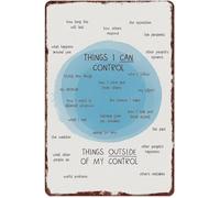 RNUMLIGH Mindfulness Sign What I Can and Cannot Control Aluminum Metal Wall-Art for Home Office Counseling Room Decor (8 X 12 in)