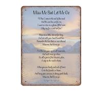 RNUMLIGH Miss Me But Let Go Poem In Loving Memory Vintage Metal Sign Rustic Tin Wall-Art Plaque For Pet Or Human Loss Remembrance 8 X 12 inch