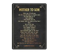 RNUMLIGH Mother to Son Poem Metal Tin Sign Sentimental Quote on Family Love Rustic Wall Decor for Home Room 8 X 12 inch