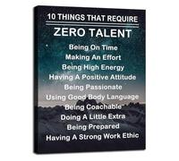 RNUMLIGH Motivational Office Decor Canvas Print Ten Things That Require Zero Talent Inspirational Wall-Art for Business Home(Unframed,12x18inch(30x45cm))