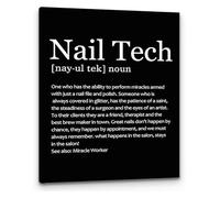 RNUMLIGH Nail Tech Definition Minimalist Wall-Art Nail Technician Quote Print Canvas Painting for Salon Beauty Room Home Office Living Room(Framed,12x18inch(30x45cm))
