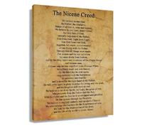RNUMLIGH Nicene Creed Canvas Wall-Art Prayer Print Vertical Kitchen Decor for Home Office Living Room(Framed,16x24inch(40x60cm))
