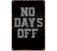 RNUMLIGH NO DAYS OFF Metal Wall-Art Vintage Aluminum Sign Rustic Inspirational Decor for Office Gym Home Garage 8 X 12 in