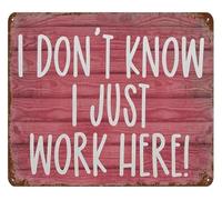 RNUMLIGH Not My Department I Just Work Here Metal Tin Sign 8 X 12 in Witty Office Wall Hanging for Bathroom