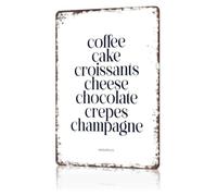 RNUMLIGH Novelty Metal Plaque Coffee Cake Pastry Lover Gift Cozy Kitchen Living Room Display 8 X 12 inch