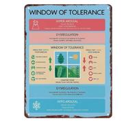 RNUMLIGH Novelty Window of Tolerance Metal Art Sign for Office Home Counseling Center Emotional Support 8 X 12 in