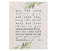 RNUMLIGH Numbers 6:24-26 May The Lord Bless You Metal Tin Sign Christian Bible Verse Wall-Art for Home Church Decor 8 X 12 in