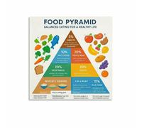 RNUMLIGH Nutrition Education Poster - Healthy Food Pyramid Chart for, Classroom Learning Decor & 's Room Wall-Art(Framed,16x24inch(40x60cm))
