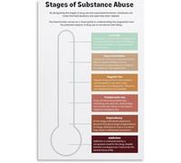 RNUMLIGH Office Decor Stages of Substance Misuse Educational Poster Counseling Resource for Recovery Center(Framed,08x12inch(20x30cm))