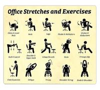 RNUMLIGH Office Stretches And Exercises Metal Sign Desk Worker Fitness Guide For Cubicle Home Studio Wall Decor 8 X 12 inch